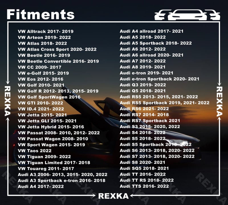 Rexka 20 Sets T25 M5 درابزين بطانة غطاء المصد سبلاش شيلد Scew U طقم صامولة لشركة فولكس فاجن N90974701 N90959101 - Image 3